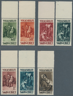 Deutsche Abstimmungsgebiete: Saargebiet: 1929, Ungefalteter, Postfrischer Luxus Oberandsatz "Volkshi - Unused Stamps