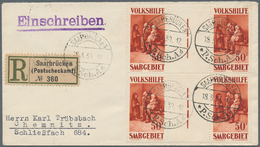 Deutsche Abstimmungsgebiete: Saargebiet: 1931, 50 C. Luxus-Zwischensteg-4er-Block Auf Portogerechtem - Unused Stamps