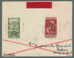 Deutsche Abstimmungsgebiete: Saargebiet: 1929, "2 Fr. Volkshilfe Mit Druckdatum", Eckrandwert Mit Zu - Unused Stamps