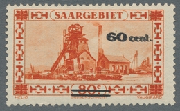 Deutsche Abstimmungsgebiete: Saargebiet: 1930, "60 Auf 80 C. Dunkelgelblichrot Mit Doppeltem Aufdruc - Unused Stamps