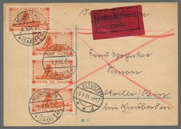 Deutsche Abstimmungsgebiete: Saargebiet: 1934, "60 C. Dunkelgelblichrot", Drei Portorichtig Frankier - Unused Stamps