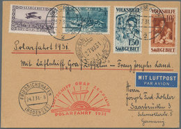 Deutsche Abstimmungsgebiete: Saargebiet: 1931, Portogerechte Frankatur Auf Luxus-Luftpostkarte Ohne - Neufs