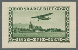 Deutsche Abstimmungsgebiete: Saargebiet: 1932, "60 C. Flugpost Als Ungezähnter Probedruck Grün", Ung - Ungebraucht