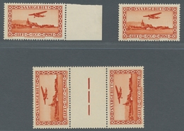 Deutsche Abstimmungsgebiete: Saargebiet: 1932, "60 C. Flugpost" Drei Plattenfehler In Tadellos Postf - Unused Stamps