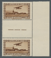 Deutsche Abstimmungsgebiete: Saargebiet: 1932, "5 Fr. Flugpost Im Zwischenstegpaar", Ungebrauchtes R - Unused Stamps