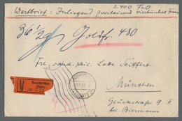 Deutsche Abstimmungsgebiete: Saargebiet: 1932, "5 Fr. Flugpost" Als EF Auf Seltenem Eil-Wertbrief Vo - Unused Stamps