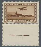 Deutsche Abstimmungsgebiete: Saargebiet: 1932, "5 Fr. Flugpost Mit PLF III", Postfrischer Wert Mit U - Ungebraucht