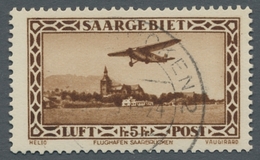 Deutsche Abstimmungsgebiete: Saargebiet: 1932, "5 Fr. Flugpost Mit PLF IV", Gestempelter Wert In Tad - Ungebraucht