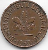 *2 Pfennig 1950 G Km 106  XF - 2 Pfennig