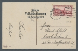 Deutsche Abstimmungsgebiete: Saargebiet: 1934, "40 Auf 50 C. Dunkelrotkarmin Mit PLF I (Urmarke)", Z - Neufs