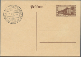 Deutsche Abstimmungsgebiete: Saargebiet - Ganzsachen: 1928. Postkarte 40c Saarlouis Mit Rs. Abb. "GA - Postal Stationery