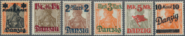 Danzig: 1920, Germania 6 Werte Mit Aufdruck Des Neuen Wertes Und "DANZIG" Serie Ohne Unterdruck, Ung - Sonstige & Ohne Zuordnung