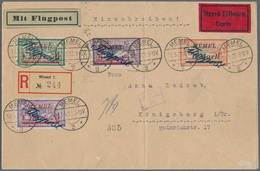 Memel: 1922, 3 M. Auf 60 C. Flugpost Mit Angegebener Zufrankatur Auf R-Eilboten-Flugpostbrief Aus "M - Memel (Klaïpeda) 1923