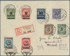 Memel: 1923: Luxus-R-Brief: DR-Mischfrankatur Infla Nr. 333A, 334A, 335A, Neue Währung 3 Pfg., 5 Pfg - Memel (Klaïpeda) 1923