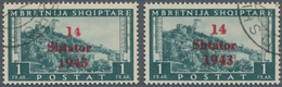 Dt. Besetzung II WK - Albanien: 1943, Freimarke 1 Fr. Mit Aufdruckabart "'1' Von '1943' Verkürzt" Un - Occupation 1938-45