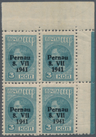 Dt. Besetzung II WK - Estland - Pernau (Pärnu): 1941. Überdruck-Provisorien, Kompletter Satz In Der - Besetzungen 1938-45