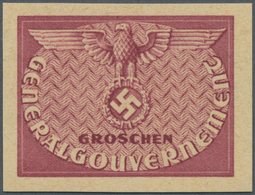 Dt. Besetzung II WK - Generalgouvernement - Dienstmarken: 1940, Probedruck (30) Gr. Dienstmarke Unge - Occupation 1938-45