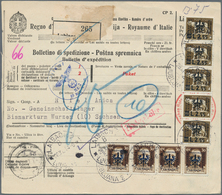 Dt. Besetzung II WK - Laibach: 1944,Paketkarte Mit Vierstreifen 30 Cmi. Und Fünferstreifen 2,55 L Au - Besetzungen 1938-45