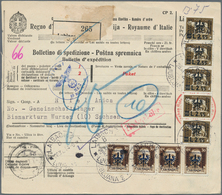 Dt. Besetzung II WK - Laibach: 1944,Paketkarte Mit Vierstreifen 30 Cmi. Und Fünferstreifen 2,55 L Au - Occupation 1938-45