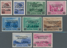 Dt. Besetzung II WK - Montenegro: 1943/1944, Freimarken Mit Aufdruck "Nationaler Verwaltungsausschus - Occupazione 1938 – 45