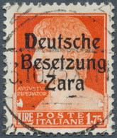 Dt. Besetzung II WK - Zara: 1943, 1.75 L. Freimarke Gelblichrot Mit Aufdruck In Type IV, Gestempelt, - Occupation 1938-45