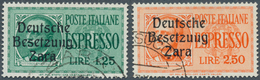 Dt. Besetzung II WK - Zara: 1943, 1.25 Lire Und 2.50 Lire Eilmarken Von Italien Mit Aufdruck Mit Dem - Occupation 1938-45