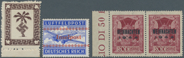 Feldpostmarken: 1943/1944, Vier Feldpostmarken: Tunis-Päckchenmarke Ungebraucht Mit Anhaftungen; Kre - Autres & Non Classés