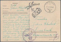 Feldpost 2. Weltkrieg: 1941 (19.11.), Schwarzblauer Palmenstempel (Palme, Hakenkreuz + Schriftzug "D - Autres & Non Classés