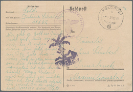 Feldpost 2. Weltkrieg: 1941 (25.11.), Schwarzblauer Palmenstempel (Palme, Hakenkreuz + Schriftzug "D - Other & Unclassified