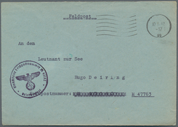 Feldpost 2. Weltkrieg: 1942 (10.1.), FP.-Brief Von Leutnant Zur See Baltz Mit Briefstempel M 47142 ( - Autres & Non Classés