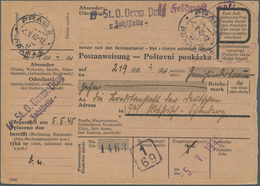 Feldpost 2. Weltkrieg: 1945, SS-Feldpost-Postanweisung über 219 Reichsmark Von PRAG 2, 5.V.45, Nach - Autres & Non Classés