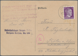KZ-Post: KZ BERGEN BELSEN: 1944, äußerst Seltene Postkarte Mit Stempel Berlin Von Einem Jüdischen Ge - Covers & Documents
