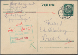 KZ-Post: 1940, Ganzsachenkarte Ab RÜBELAND (HARZ) Nach Lörrach. Absender War Der Lagerführer Bodelag - Covers & Documents