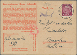 KZ-Post: KZ BUCHENWALD: 1942, Postkarte Eines Gefangenen An Seine Frau In Rybnik/Polen (Schlesien) M - Briefe U. Dokumente