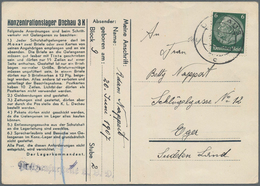 KZ-Post: 1939, Zwei Vordruckkarten (weißer Karton Mit Schwarzem Eindruck - Lajournade CPI 10) Eines - Lettres & Documents