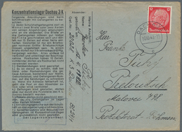KZ-Post: KZ DACHAU: 1940, Kompletter Vordruck-Brief Mit Text Und Einlagezettel "Die Zusendung Von Be - Lettres & Documents