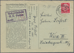 KZ-Post: KZ DACHAU: 1941, Kompletter Vordruck-Brief Mit Text Nach Wien - Lettres & Documents