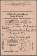 KZ-Post: KZ DAUCHAU: 1942, Kompletter Vordruckbrief Mit Text Und Einlieferungsschein über 5 RM An De - Lettres & Documents
