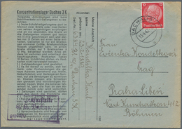 KZ-Post: KZ DACHAU: 1942, Kompletter Vordruck-Brief Mit Inhalt Nach Prag - Lettres & Documents