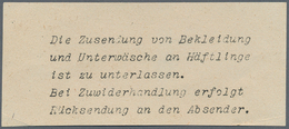 KZ-Post: KZ DACHAU: 1943, Vordruck-Faltbrief Mit Einlagezettel "Die Zusendung Von Bekleidung..." An - Covers & Documents