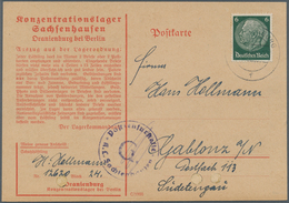 KZ-Post: 1941/42 Karte Des Lagers Sachsenhausen Mit Stempel Oranienburg Und Kartenbrief Ab Berlin, B - Covers & Documents