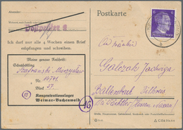 KZ-Post: 1944 (23.3.), Seltene Vordruckkarte (beiger Karton Mit Schwarzem Eindruck - Lajournade CPI - Covers & Documents