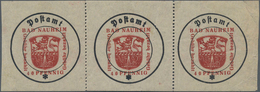 Deutsche Lokalausgaben Ab 1945: BAD NAUHEIM: 1945 40 Pfg. Rot, Versuchsdruck Im Waagerechten 3er-Str - Sonstige & Ohne Zuordnung