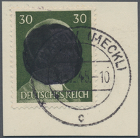 Deutsche Lokalausgaben Ab 1945: Grabow: 1945, 30 Pfg. Mit Schwärzung Auf Briefstück Mit Stempel "GRA - Autres & Non Classés