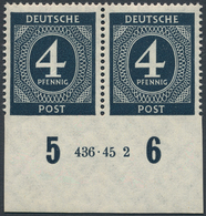 Alliierte Besetzung - Gemeinschaftsausgaben: 1946, Ziffernserie 4 Pf Im Waagerechten Paar, Unten UNG - Other & Unclassified