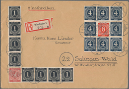 Alliierte Besetzung - Gemeinschaftsausgaben: 1946, 8 X 4 Pf Schwarzblau Ziffer, Zusammen Mit 8 X 1 P - Autres & Non Classés