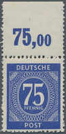 Alliierte Besetzung - Gemeinschaftsausgaben: 1946, 75 Pf Ultramarin Vom Oberrand Durchgezähnt, Tadel - Other & Unclassified