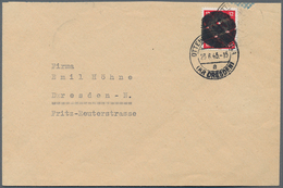 Sowjetische Zone - Sächsische Schwärzungen: 1945, 12 Pfg. Behörden-Dienstmarke Mit Schwärzung Auf Br - Autres & Non Classés