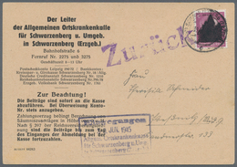 Sowjetische Zone - Sächsische Schwärzungen: Schwarzenberg: 1945, 6 Pfg. Lebhaftviolett Mit Aufdruckt - Other & Unclassified