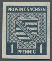 Sowjetische Zone - Provinz Sachsen: 1945. Wappen 1 Pfg In Extrem Seltner Variante Mit Steigendem Was - Altri & Non Classificati